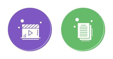 Video Player and Document Icon vector