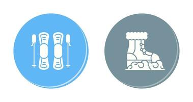 Skills and Snow Boots Icon vector