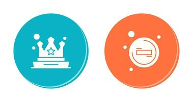 Crown and Remove Icon vector