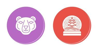 Polar Bear and Snow Globe Icon vector