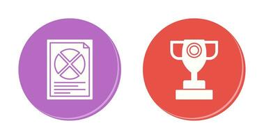 Pie Chart and Trophy Icon vector