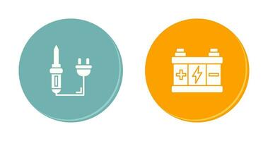 Soldering and Battery Icon vector