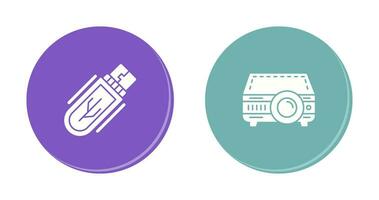 Usb Drive and Projector Icon vector