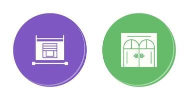 Blind and Door Icon vector
