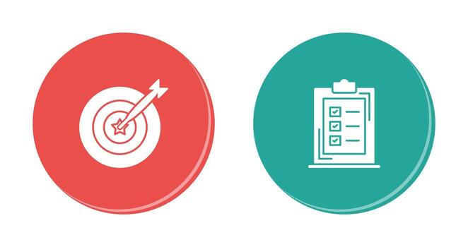 Dart and Checklist Icon vector