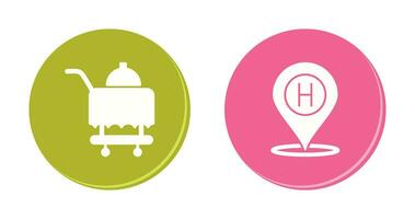 Room Service and Hotel Location Icon vector