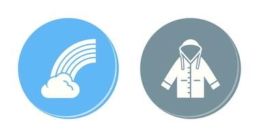 Rainbow and Raincoat Icon vector