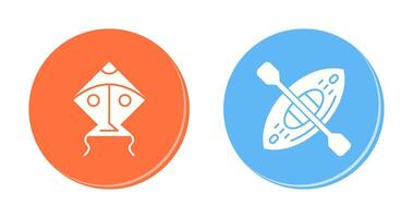 Kite and Kayak Icon vector