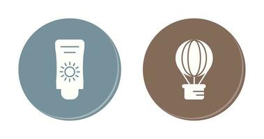 Sun Cream and Hot Air Balloon Icon vector