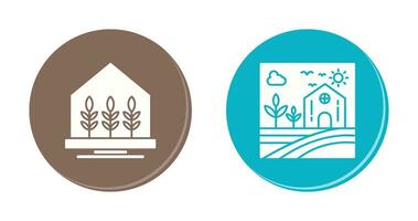 Farm House and Nature Icon vector