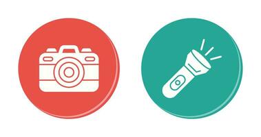 Camera and Flash Light Icon vector