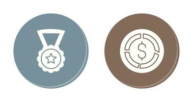 Medal and Pie Chart Icon vector