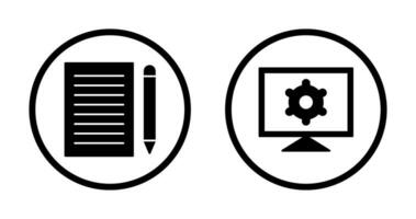 escribir realimentación y computadora ajustes icono vector