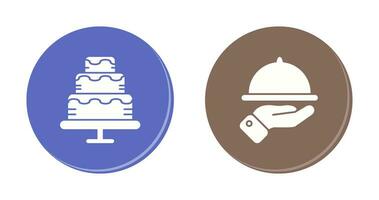 Waiter and Cake Icon vector