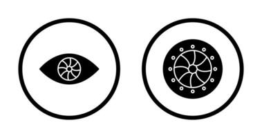 eye and optical diaphram Icon vector