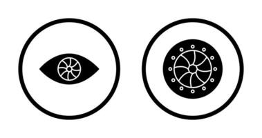 eye and optical diaphram Icon vector