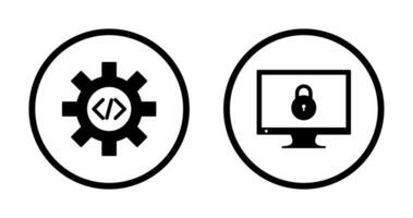 code optimization and closed access  Icon vector