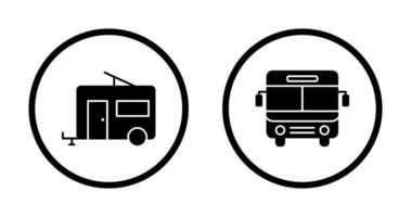 Bus and trailer Icon vector