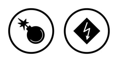 danger of explosion and high voltages  Icon vector