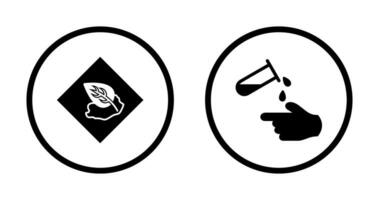 Environment hazard and Corrosive hazard  Icon vector