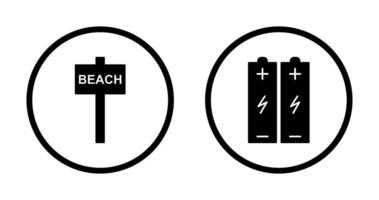 beach sign and batteries  Icon vector