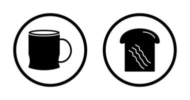 toast and coffee cup  Icon vector