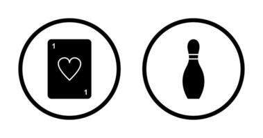 Card and Bowling Pin Icon vector