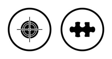 Target and Puzzle Piece Icon vector