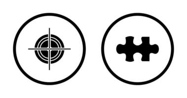 Target and Puzzle Piece Icon vector