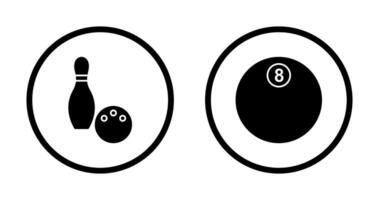 Bowling and Eight Ball Icon vector