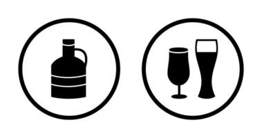 moon shine and beer glasses Icon vector