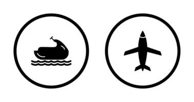 Jet Ski and Plane Icon vector