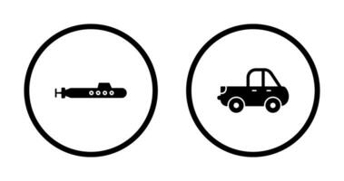 Submarine and Pickup Icon vector