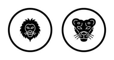 león y leopardo icono vector
