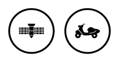 Scooter and Satellite Icon vector