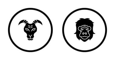 Goat and Gorilla Icon vector