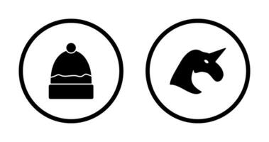 Warm Cap and Unicorn Icon vector