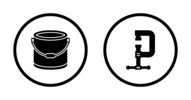 Paint Bucket and Clamp Icon vector