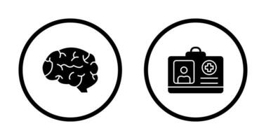 Brain and Card Icon vector