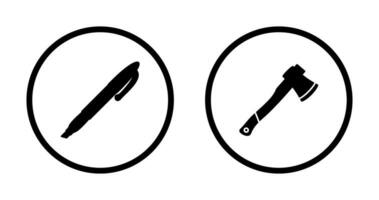 Marker and Axe Icon vector