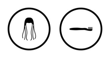 Toothbrush and Hair Icon vector