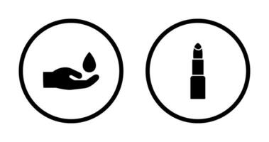 Hands drop and Lipstick Icon vector