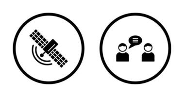 Satellite and Chatting Icon vector