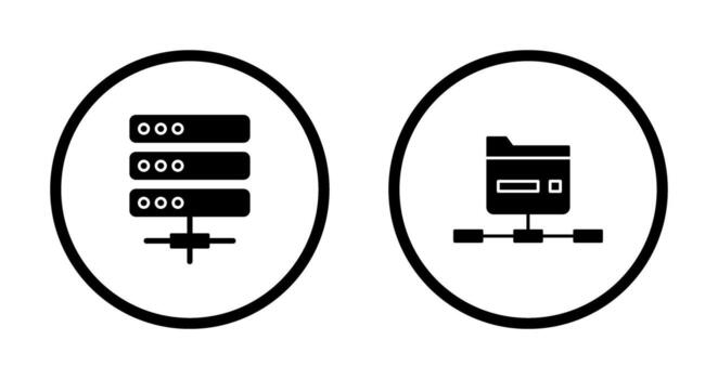 servidor y red icono vector
