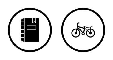 diario y bicicleta icono vector