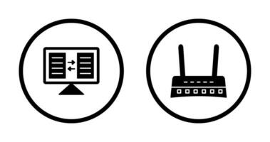 archivo compartiendo y enrutador icono vector