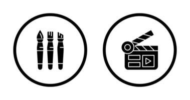 Brushes and Clapper Board Icon vector