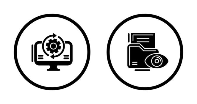 sincronización y datos visualización icono vector