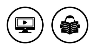 Video Lesson and Reading Icon vector