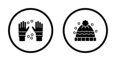 Winter Gloves and Winter Hat Icon vector